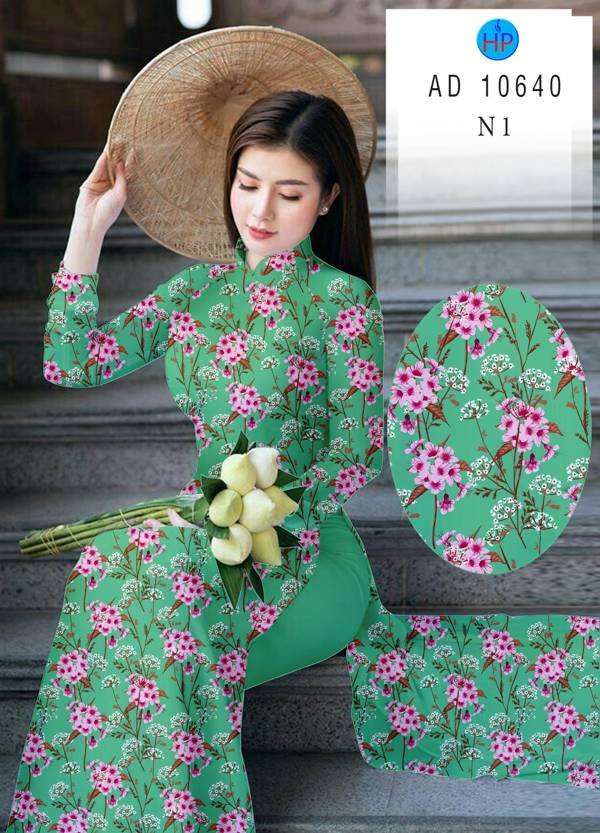 Vải Áo Dài Hoa Đều Kiểu Mới AD 10640