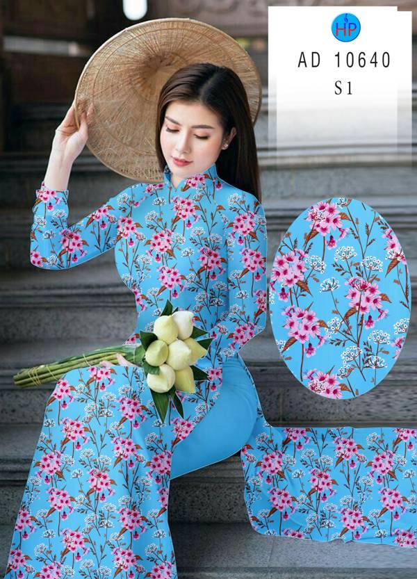 Vải Áo Dài Hoa Đều Kiểu Mới AD 10640
