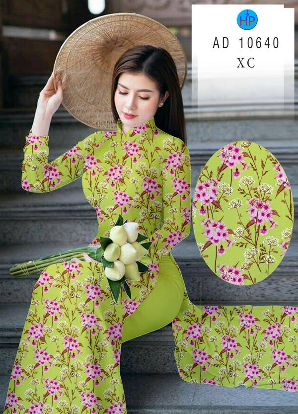 Vải Áo Dài Hoa Đều Kiểu Mới AD 10640