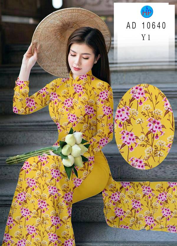 Vải Áo Dài Hoa Đều Kiểu Mới AD 10640
