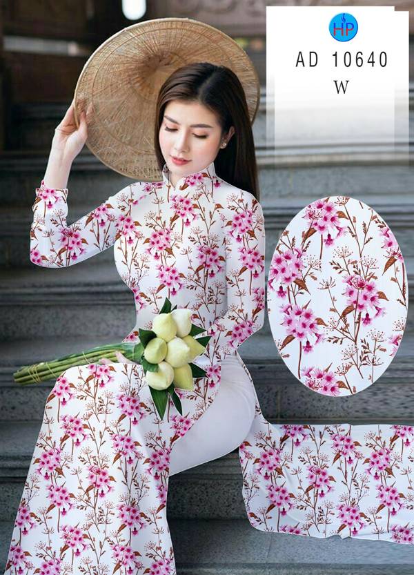 Vải Áo Dài Hoa Đều Kiểu Mới AD 10640
