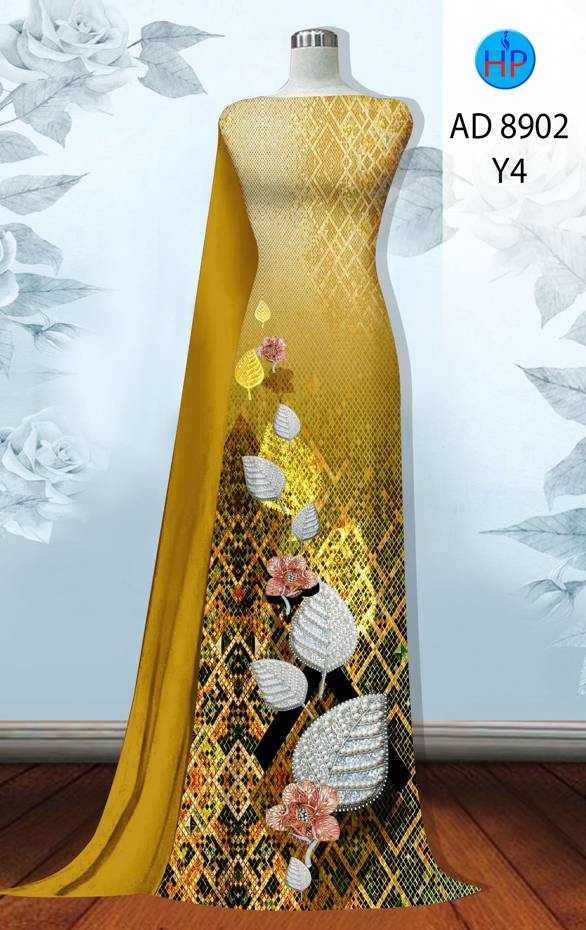 Vải Áo Dài Hoa In 3D Thiết Kế 2021 AD 8902 38 Vải Áo Dài Hoa In 3D Thiết Kế 2021 AD 8902