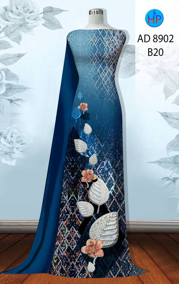Vải Áo Dài Hoa In 3D Thiết Kế 2021 AD 8902 42 Vải Áo Dài Hoa In 3D Thiết Kế 2021 AD 8902