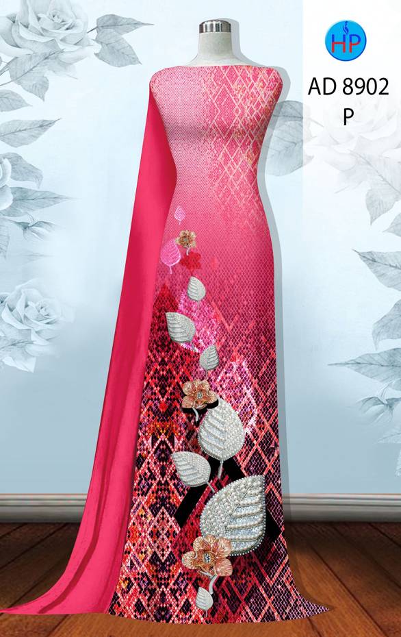 Vải Áo Dài Hoa In 3D Thiết Kế 2021 AD 8902 44 Vải Áo Dài Hoa In 3D Thiết Kế 2021 AD 8902