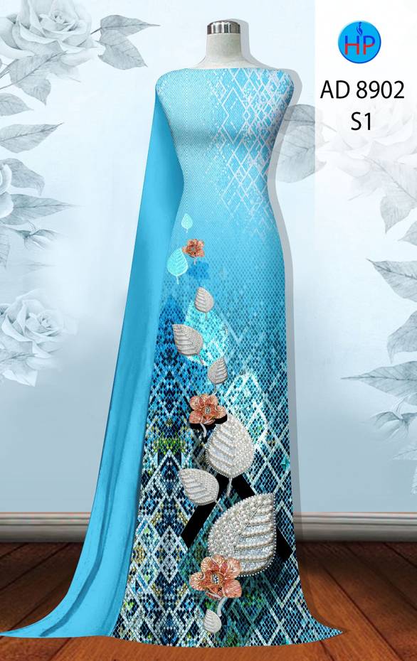 Vải Áo Dài Hoa In 3D Thiết Kế 2021 AD 8902 43 Vải Áo Dài Hoa In 3D Thiết Kế 2021 AD 8902