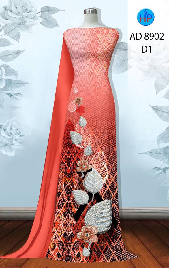 Vải Áo Dài Hoa In 3D Thiết Kế 2021 AD 8902 48 Vải Áo Dài Hoa In 3D Thiết Kế 2021 AD 8902