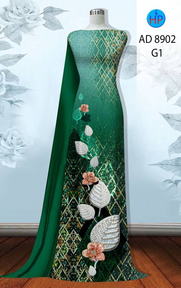 Vải Áo Dài Hoa In 3D Thiết Kế 2021 AD 8902 50 Vải Áo Dài Hoa In 3D Thiết Kế 2021 AD 8902