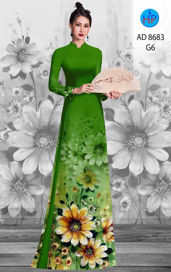Vải Áo Dài Hoa Cúc Thiết Kế 2021 AD 8683