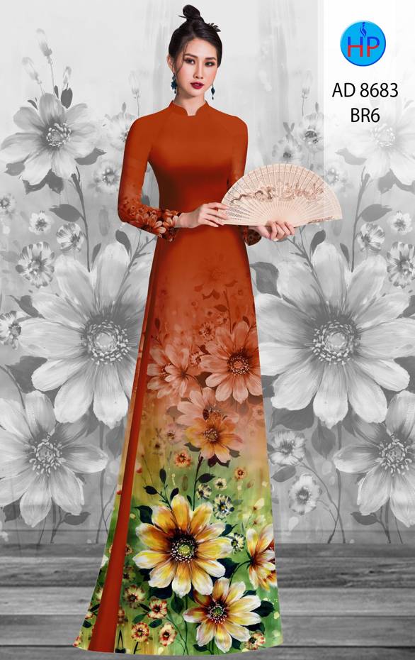 Vải Áo Dài Hoa Cúc Thiết Kế 2021 AD 8683