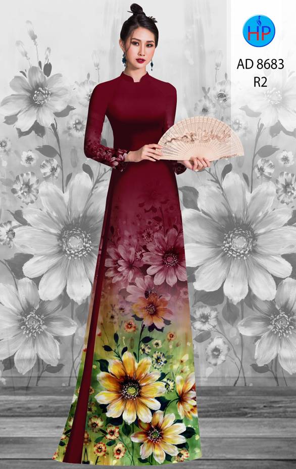 Vải Áo Dài Hoa Cúc Thiết Kế 2021 AD 8683