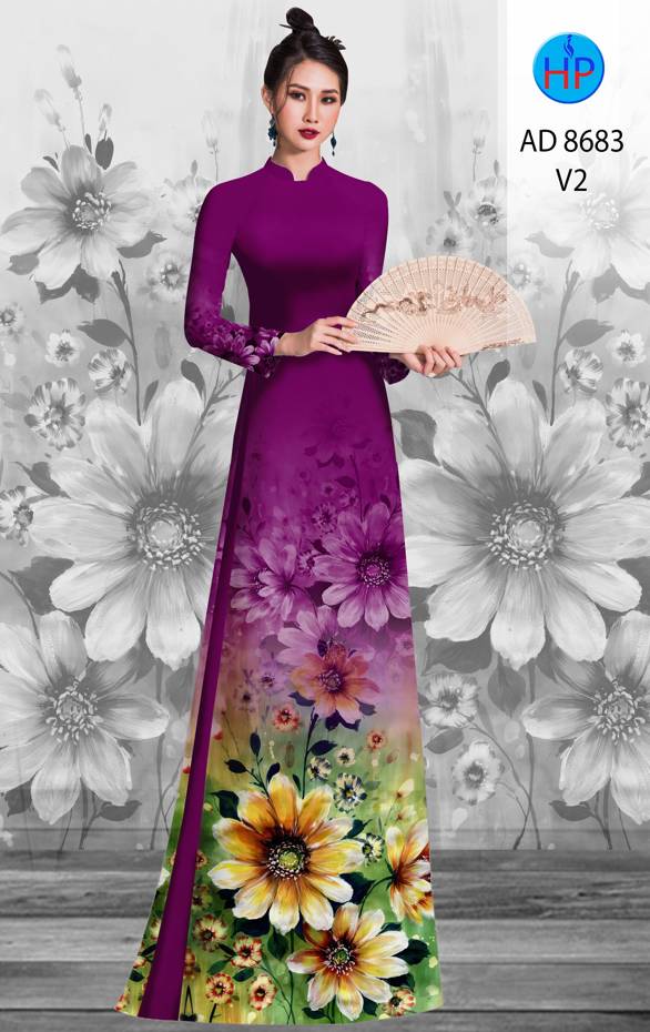Vải Áo Dài Hoa Cúc Thiết Kế 2021 AD 8683
