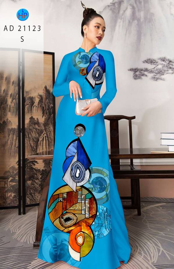 Vải Áo Dài Hoa Văn Thiết Kế 2021 AD 21123