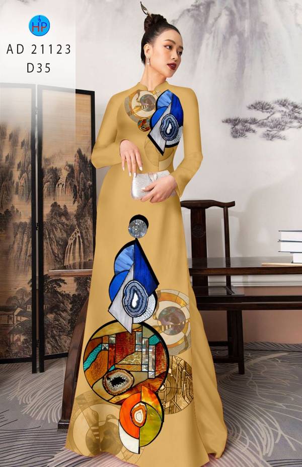 Vải Áo Dài Hoa Văn Thiết Kế 2021 AD 21123