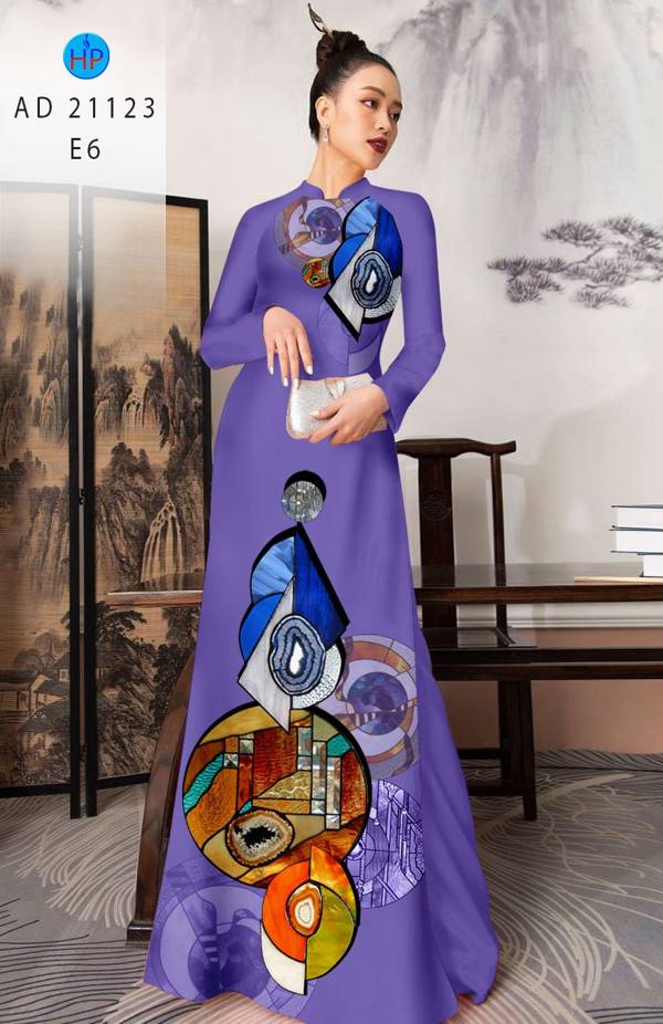 Vải Áo Dài Hoa Văn Thiết Kế 2021 AD 21123