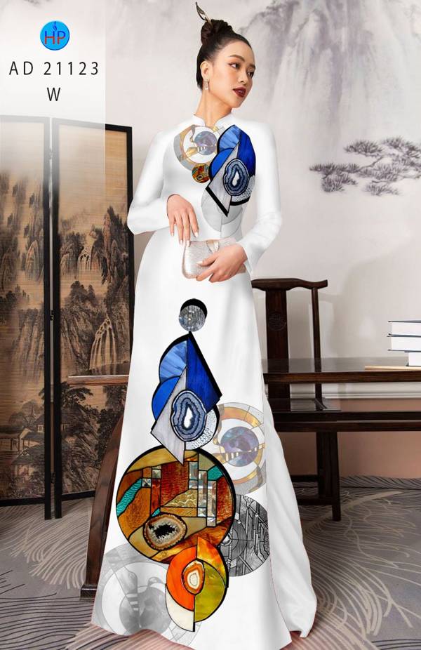 Vải Áo Dài Hoa Văn Thiết Kế 2021 AD 21123