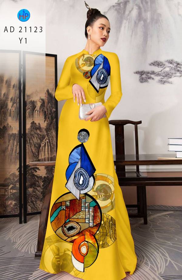 Vải Áo Dài Hoa Văn Thiết Kế 2021 AD 21123