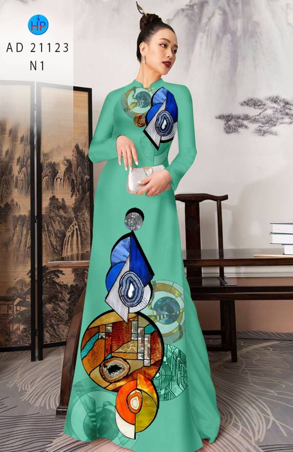 Vải Áo Dài Hoa Văn Thiết Kế 2021 AD 21123
