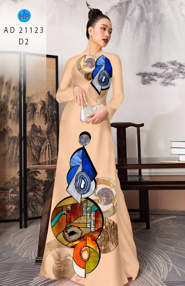Vải Áo Dài Hoa Văn Thiết Kế 2021 AD 21123
