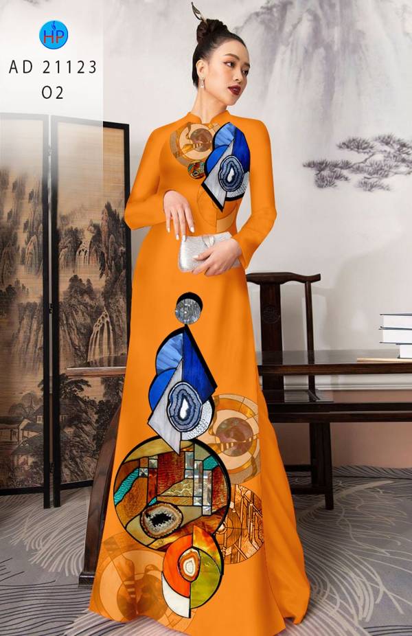 Vải Áo Dài Hoa Văn Thiết Kế 2021 AD 21123