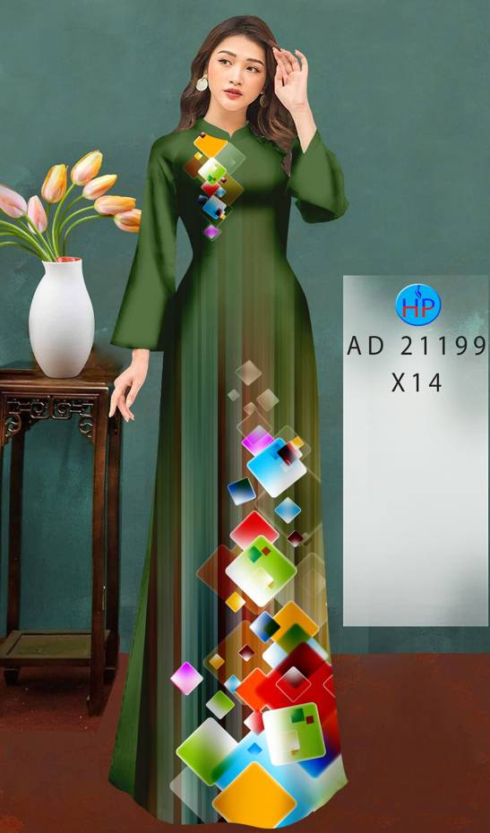 Vải Áo Dài Hoa Văn Độc Đáo AD 21199