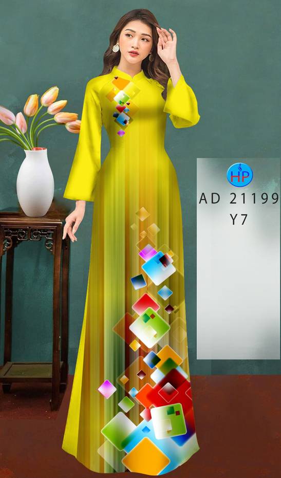 Vải Áo Dài Hoa Văn Độc Đáo AD 21199