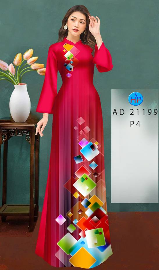 Vải Áo Dài Hoa Văn Độc Đáo AD 21199