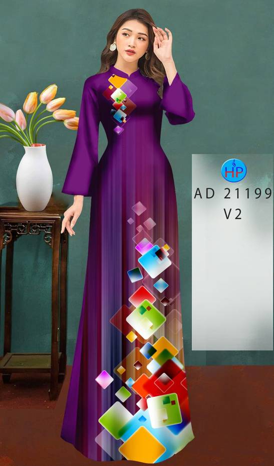 Vải Áo Dài Hoa Văn Độc Đáo AD 21199