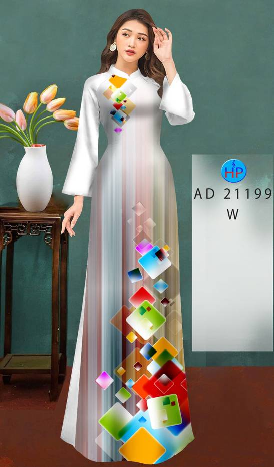 Vải Áo Dài Hoa Văn Độc Đáo AD 21199