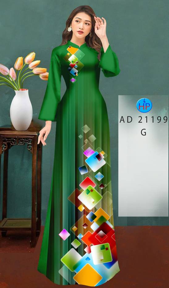 Vải Áo Dài Hoa Văn Độc Đáo AD 21199