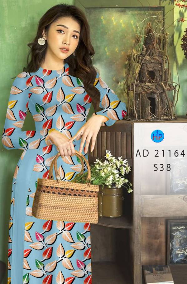 Vải Áo Dài In Hình Lá Thiết Kế 2021 AD 21164 40 Vải Áo Dài In Hình Lá Thiết Kế 2021 AD 21164