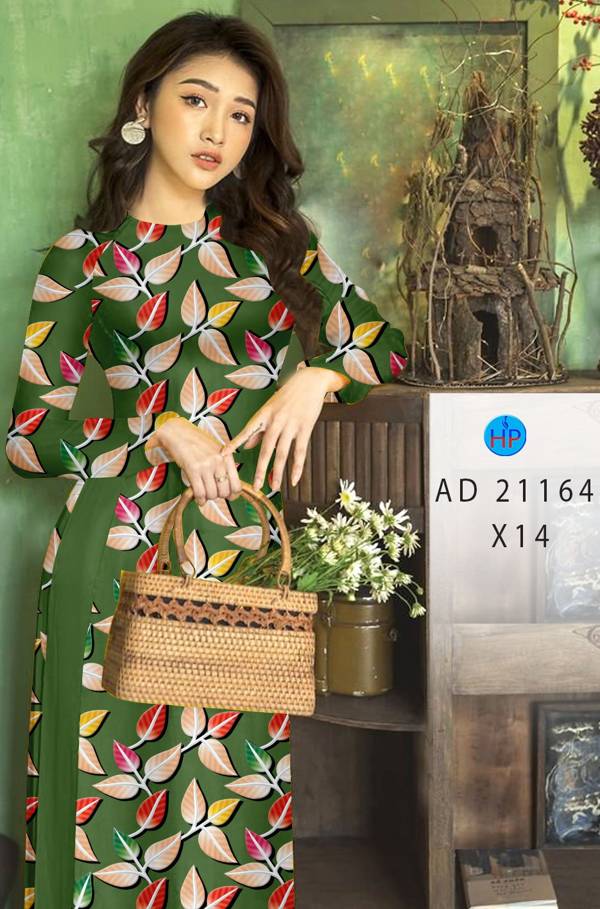 Vải Áo Dài In Hình Lá Thiết Kế 2021 AD 21164 41 Vải Áo Dài In Hình Lá Thiết Kế 2021 AD 21164