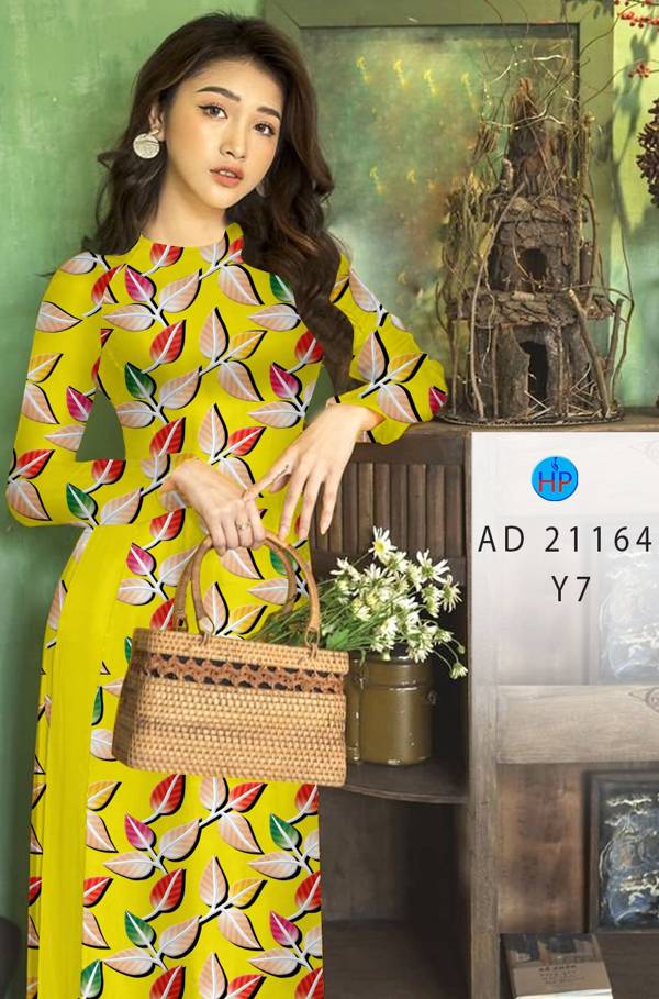 Vải Áo Dài In Hình Lá Thiết Kế 2021 AD 21164 42 Vải Áo Dài In Hình Lá Thiết Kế 2021 AD 21164