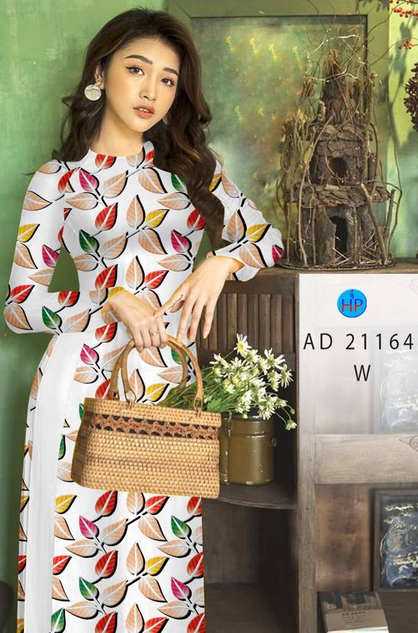 Vải Áo Dài In Hình Lá Thiết Kế 2021 AD 21164 46 Vải Áo Dài In Hình Lá Thiết Kế 2021 AD 21164