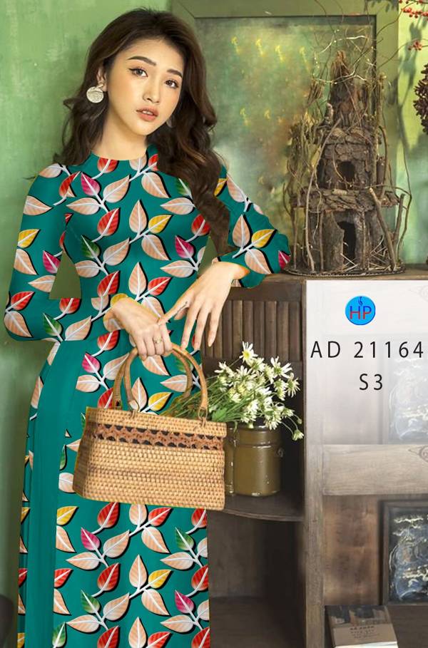 Vải Áo Dài In Hình Lá Thiết Kế 2021 AD 21164 43 Vải Áo Dài In Hình Lá Thiết Kế 2021 AD 21164