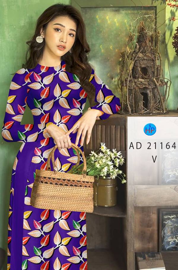 Vải Áo Dài In Hình Lá Thiết Kế 2021 AD 21164 45 Vải Áo Dài In Hình Lá Thiết Kế 2021 AD 21164