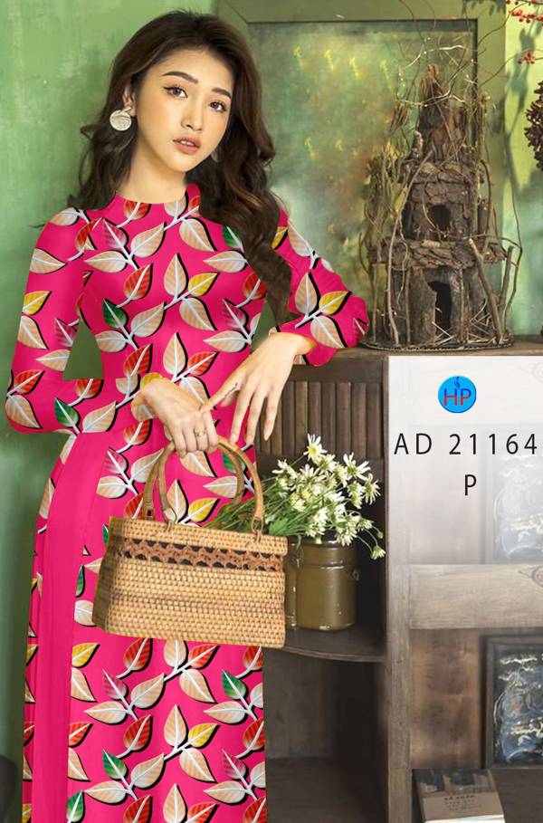 Vải Áo Dài In Hình Lá Thiết Kế 2021 AD 21164 44 Vải Áo Dài In Hình Lá Thiết Kế 2021 AD 21164