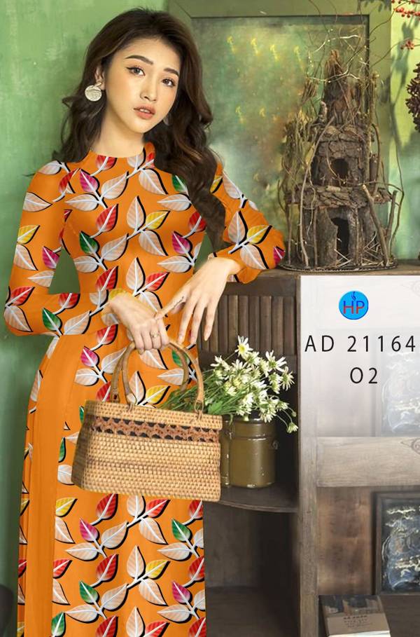 Vải Áo Dài In Hình Lá Thiết Kế 2021 AD 21164 47 Vải Áo Dài In Hình Lá Thiết Kế 2021 AD 21164