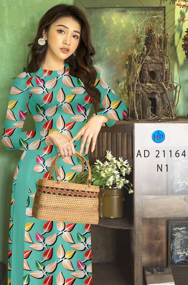 Vải Áo Dài In Hình Lá Thiết Kế 2021 AD 21164 50 Vải Áo Dài In Hình Lá Thiết Kế 2021 AD 21164