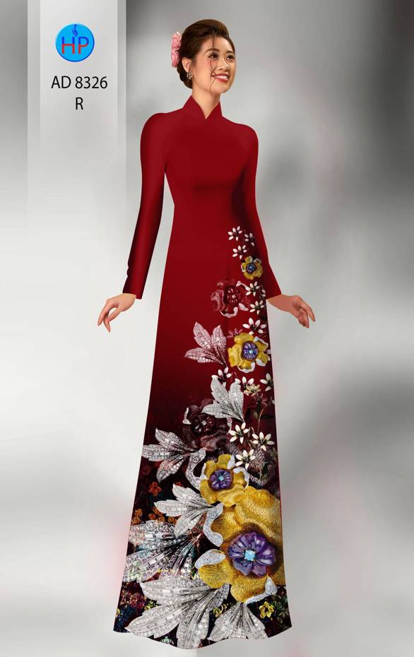 Vải Áo Dài Hoa In 3D Kiểu Mới AD 8326 39 Vải Áo Dài Hoa In 3D Kiểu Mới AD 8326