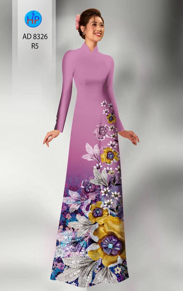 Vải Áo Dài Hoa In 3D Kiểu Mới AD 8326 38 Vải Áo Dài Hoa In 3D Kiểu Mới AD 8326