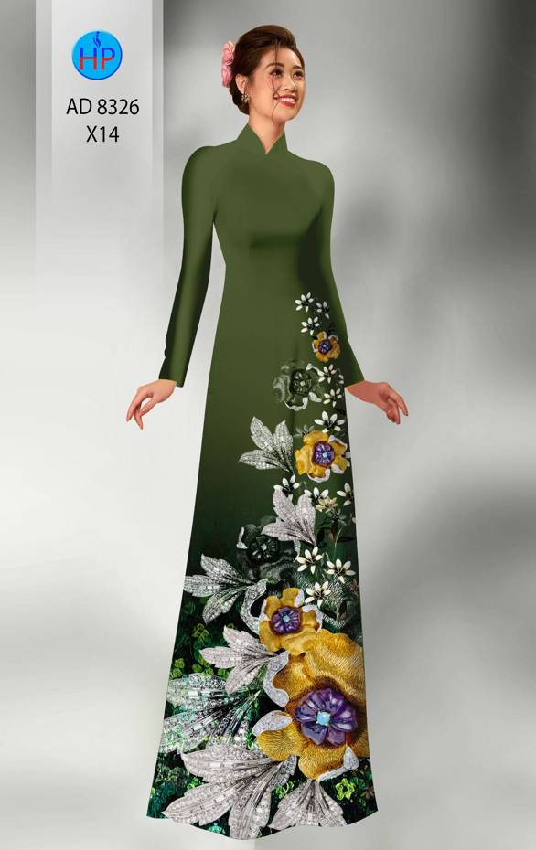 Vải Áo Dài Hoa In 3D Kiểu Mới AD 8326 41 Vải Áo Dài Hoa In 3D Kiểu Mới AD 8326