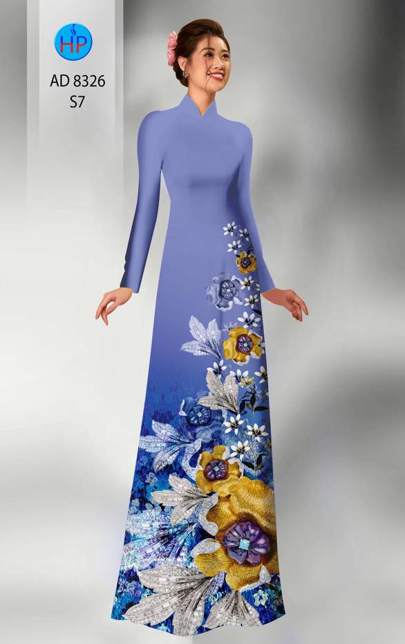 Vải Áo Dài Hoa In 3D Kiểu Mới AD 8326 42 Vải Áo Dài Hoa In 3D Kiểu Mới AD 8326