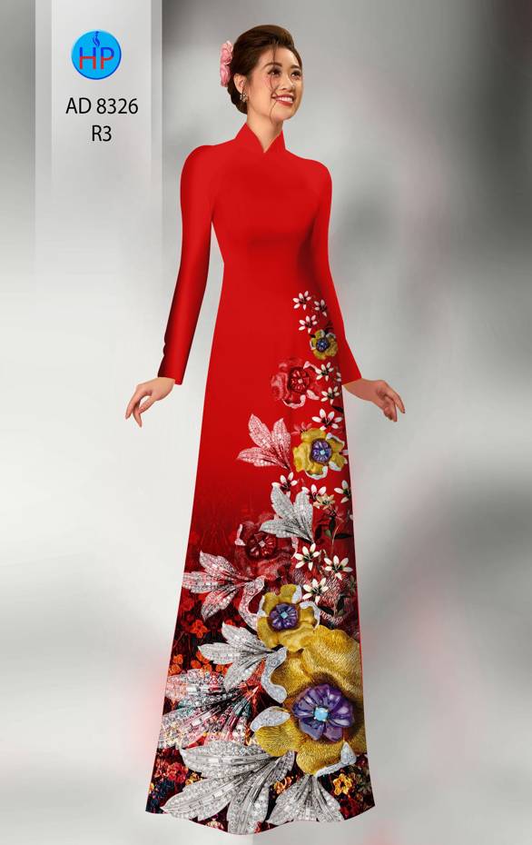 Vải Áo Dài Hoa In 3D Kiểu Mới AD 8326 49 Vải Áo Dài Hoa In 3D Kiểu Mới AD 8326