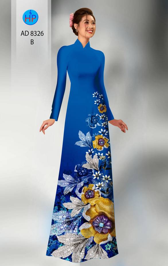 Vải Áo Dài Hoa In 3D Kiểu Mới AD 8326 48 Vải Áo Dài Hoa In 3D Kiểu Mới AD 8326