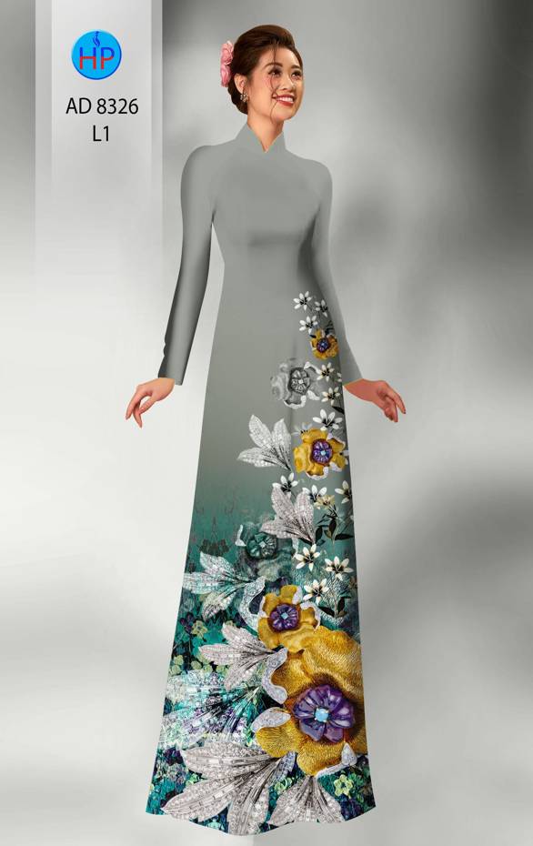 Vải Áo Dài Hoa In 3D Kiểu Mới AD 8326 47 Vải Áo Dài Hoa In 3D Kiểu Mới AD 8326