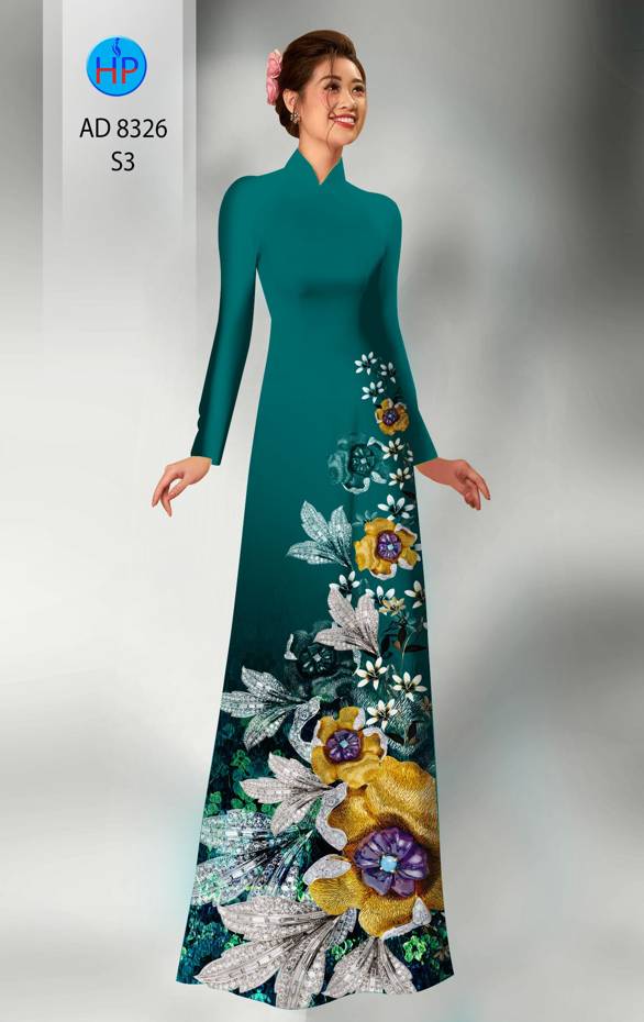 Vải Áo Dài Hoa In 3D Kiểu Mới AD 8326 46 Vải Áo Dài Hoa In 3D Kiểu Mới AD 8326