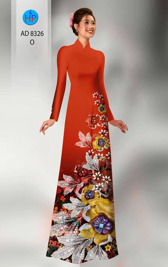 Vải Áo Dài Hoa In 3D Kiểu Mới AD 8326 50 Vải Áo Dài Hoa In 3D Kiểu Mới AD 8326