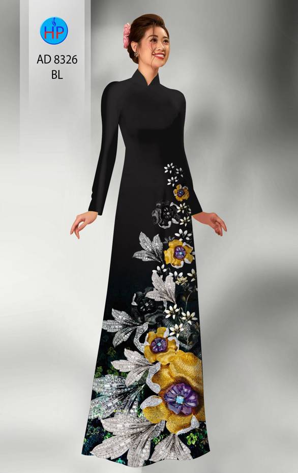 Vải Áo Dài Hoa In 3D Kiểu Mới AD 8326 51 Vải Áo Dài Hoa In 3D Kiểu Mới AD 8326