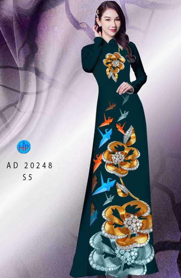 Vải Áo Dài Hoa In 3D Mới Ra AD 20248 41 Vải Áo Dài Hoa In 3D Mới Ra AD 20248
