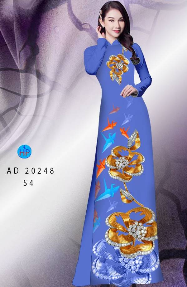 Vải Áo Dài Hoa In 3D Mới Ra AD 20248 40 Vải Áo Dài Hoa In 3D Mới Ra AD 20248